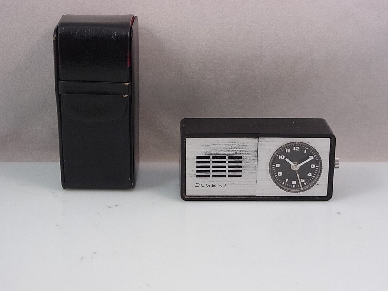 Dugena Travel Alarm Clock Mini Vintage Mechanical Black