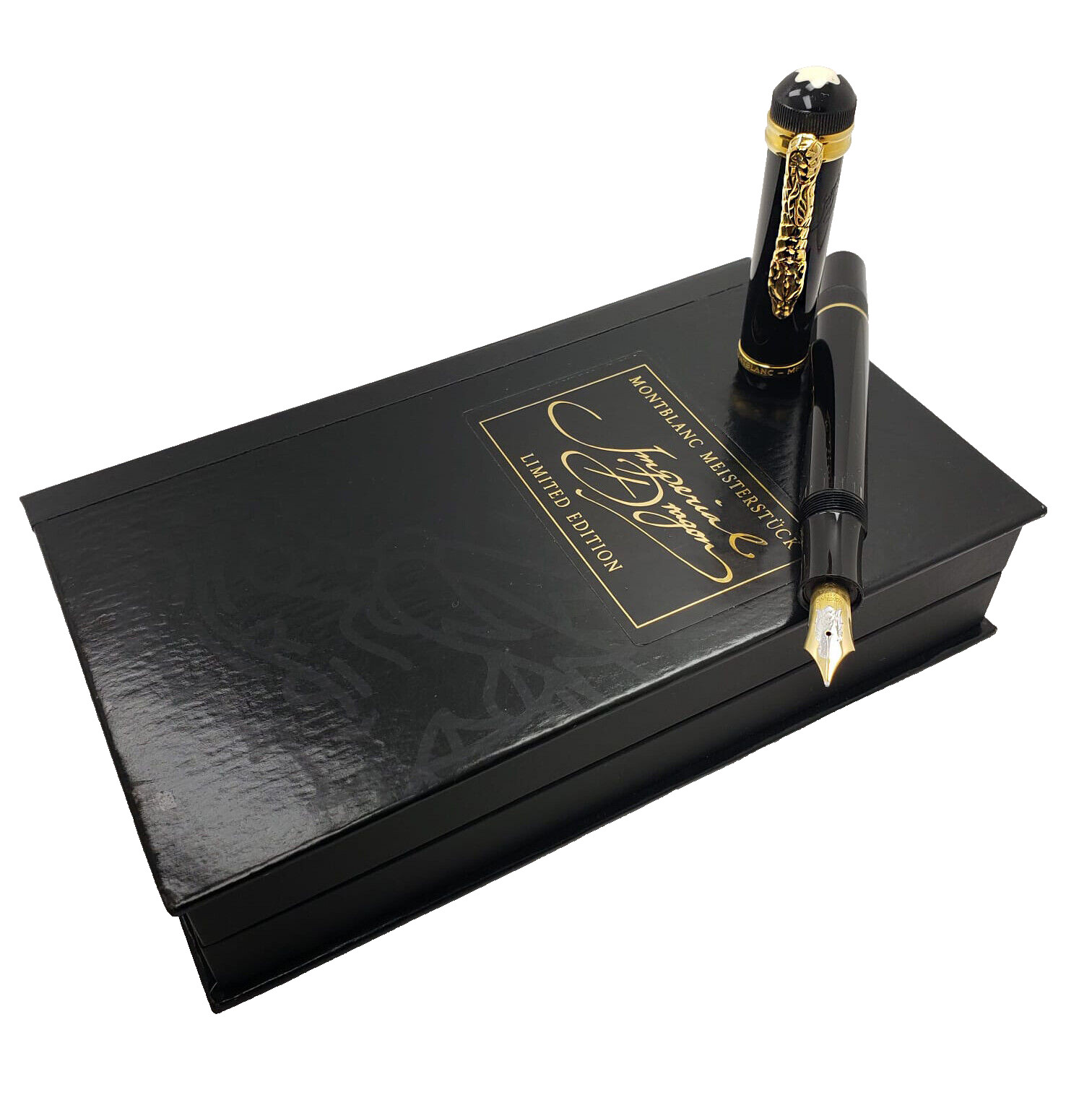 SUPER RARE MONTBLANC WRITERS EDITION IMPERIAL DRAGON 888 GOLD FOUNTAIN PEN 1993