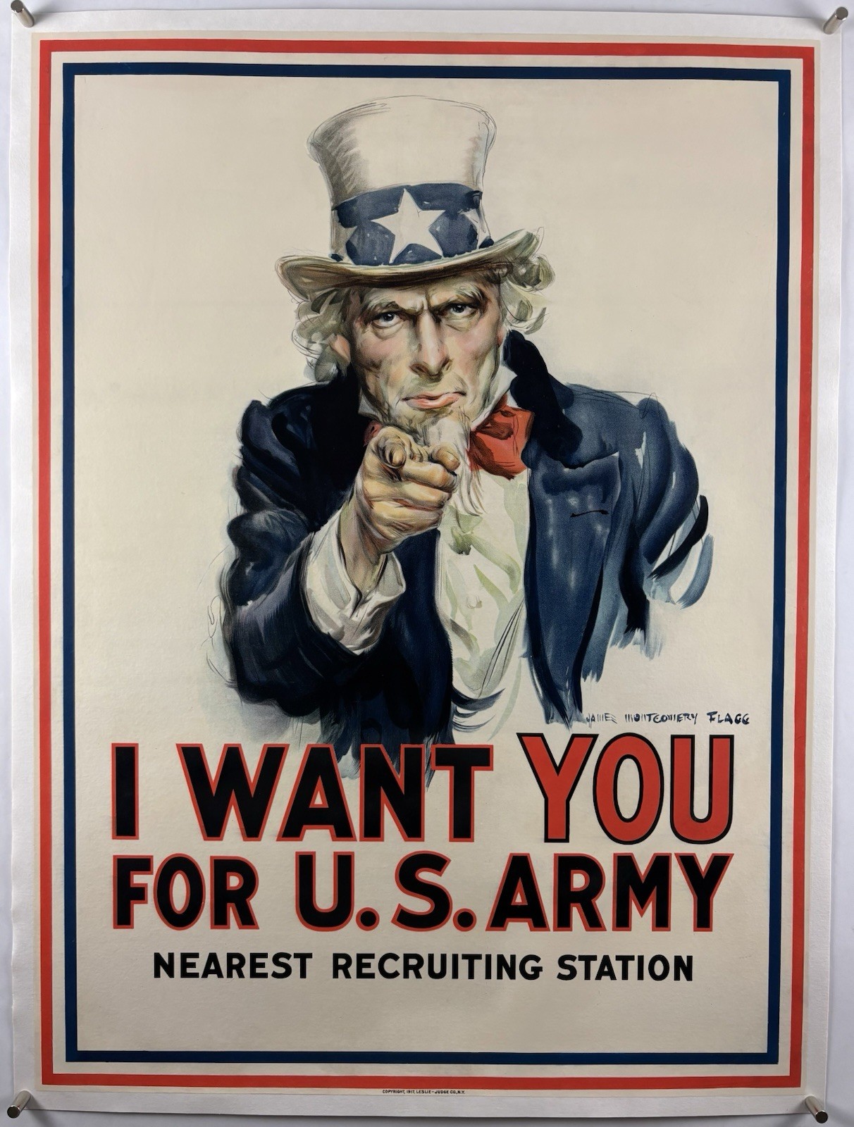 I WANT YOU FOR US ARMY Linen World War 1 Poster Uncle Sam Montgomery Flagg 1917 I WANT YOU FOR US ARMY Linen World War 1 Poster Uncle Sam Montgomery Flagg 1917