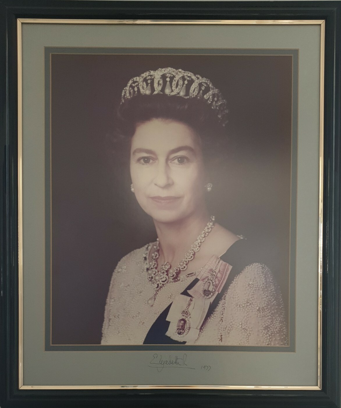 1977 Elizabeth II Signed Silver Jubilee Royal Portrait Pair Warhol Prince Philip