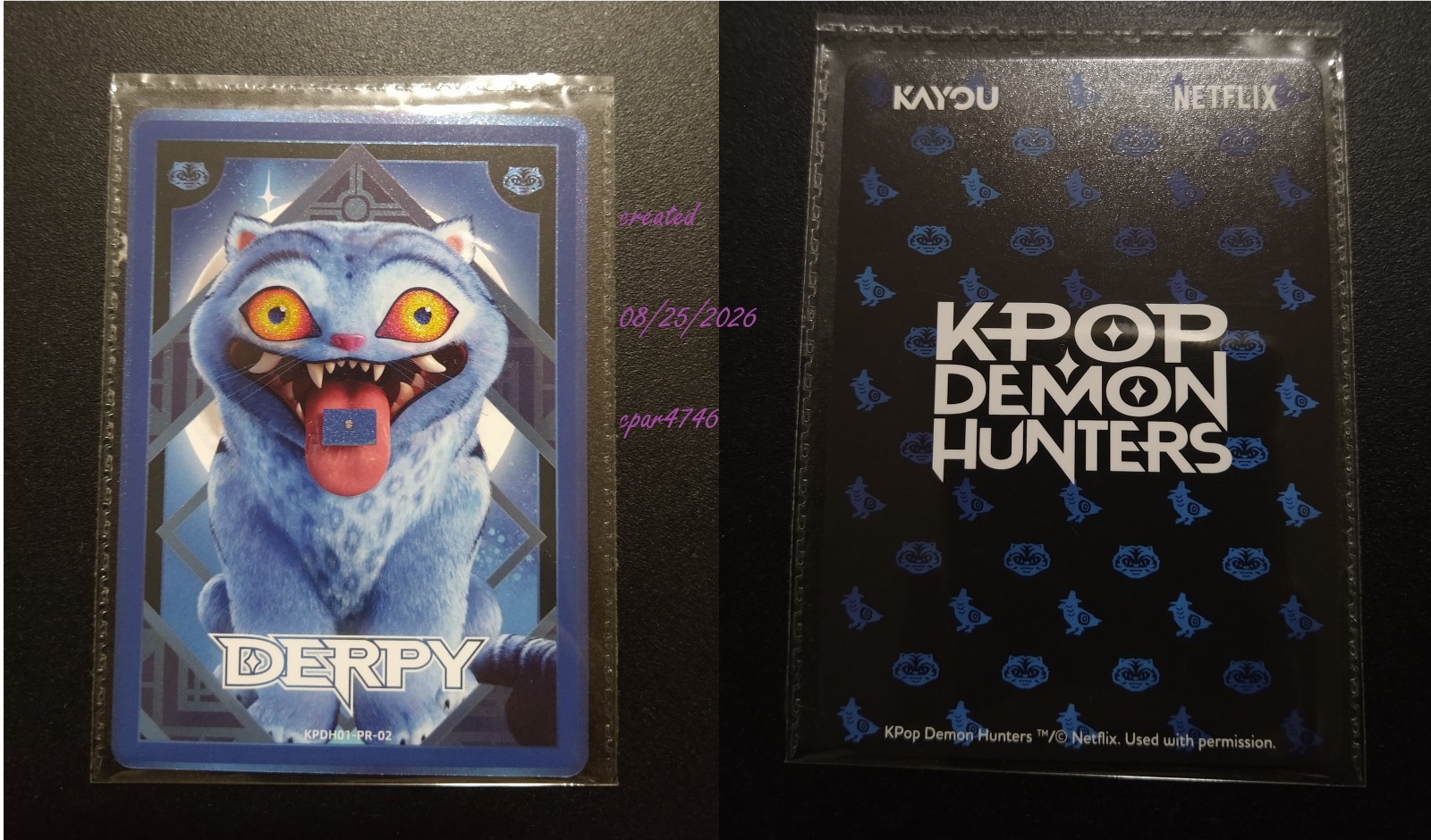 KPOP DEMON HUNTERS NETFLIX SONY KAYOU MOVIE CARD PROMO DERPY TIGER RUMI HUNTR/X