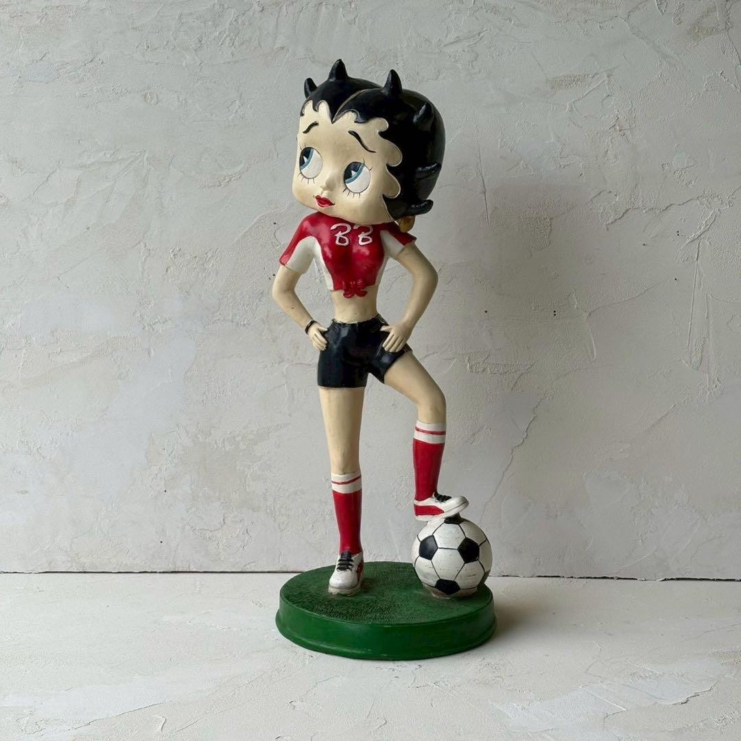 Betty Boop Soccer Football Figure Large 29in Statue Vintage Retro Red Uniform JP