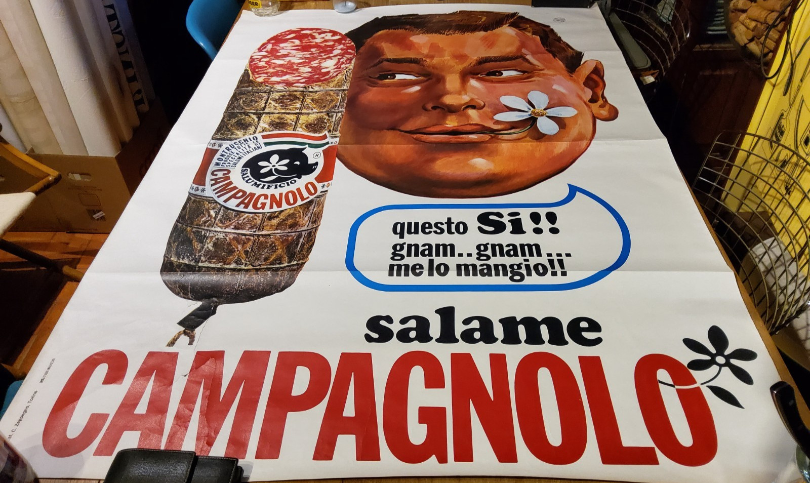 ORIGINAL VINTAGE CAMPAGNOLO SALAMI POSTER 1980 (rare find) ORIGINAL VINTAGE CAMPAGNOLO SALAMI POSTER 1980 (rare find)