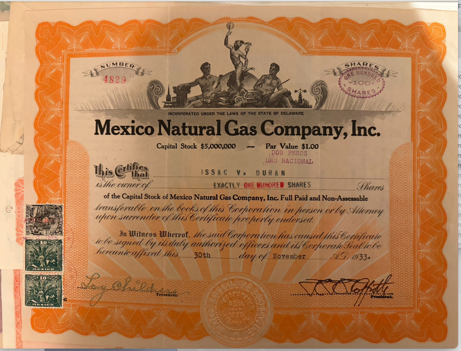 Stock Bond Maya Mexico Cerveza Mesilla brewer Banco FEMSA Monterrey Skull Gas NL Stock Bond Maya Mexico Cerveza Mesilla brewer Banco FEMSA Monterrey Skull Gas NL