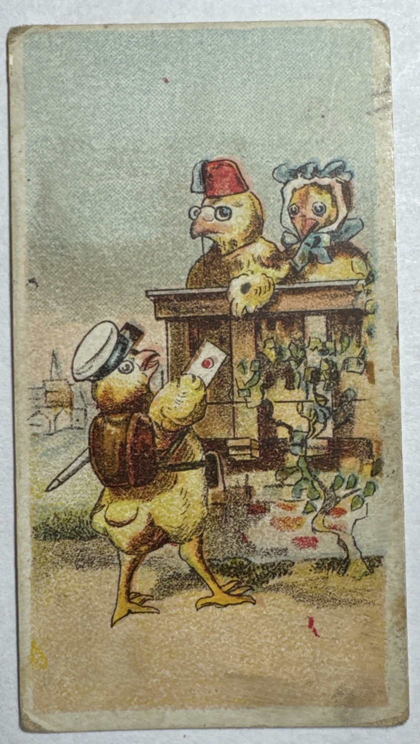 1910 E45 American Caramel Card Easter Subjects Chicks