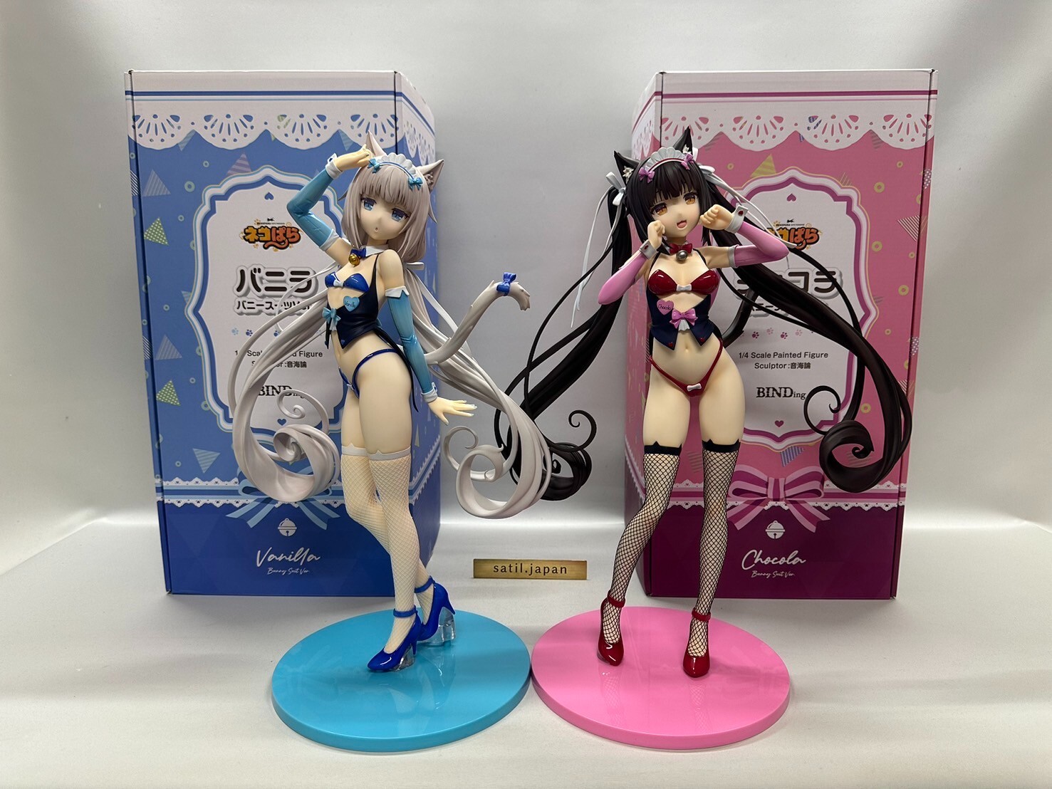 USED BINDing Native Nekopara Vanilla & Chocola Bunny Suit Ver. 1/4 Scale Figure