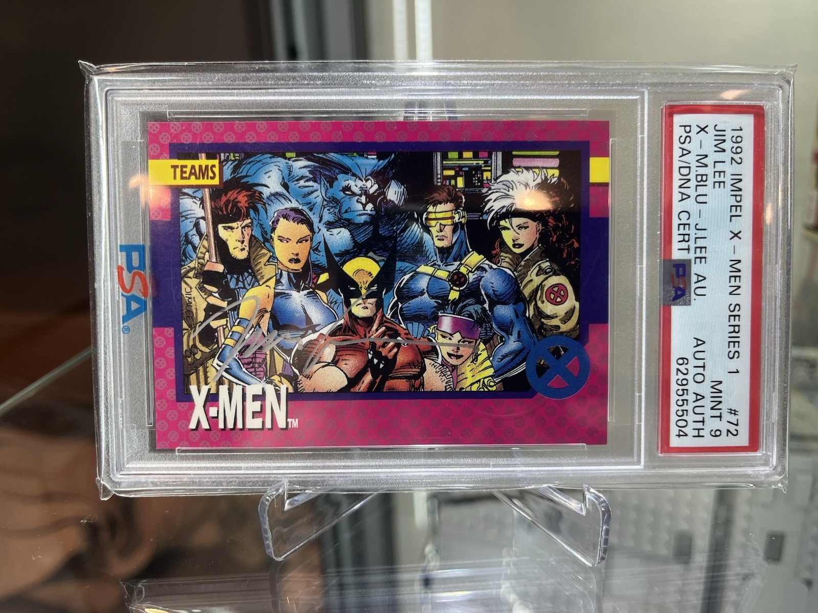1992 Impel X-Men Jim Lee BLUE TEAM Auto Autograph #2 PSA Authentic 1/1 Pop Count 1992 Impel X-Men Jim Lee BLUE TEAM Auto Autograph #2 PSA Authentic 1/1 Pop Count