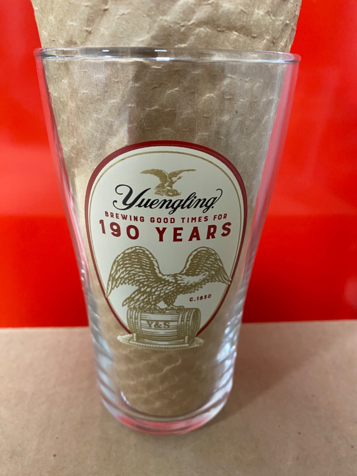 768 New Yuengling 16oz 190th Anniversary Commemorative Beer Glass - Five Designs
