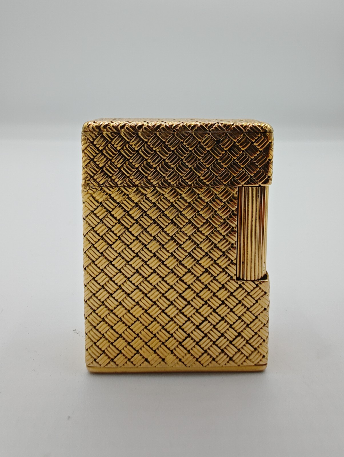 Rare Vintage Hermès S.T. Dupont Ligne 1 Lighter - 18k Two-Tone Basketweave