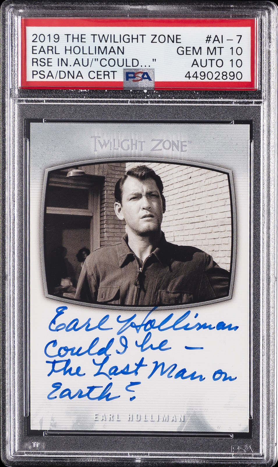 2019 THE TWILIGHT ZONE ROD SERLING ED INSCR AUTOS EARL HOLLIMAN PSA 10 AUTO 10