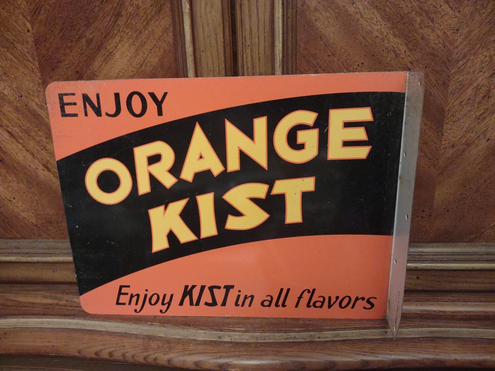 VINTAGE RARE ORIGINAL ORANGE KIST SODA POP METAL ADVERTISING FLANGED DSP SIGN VINTAGE RARE ORIGINAL ORANGE KIST SODA POP METAL ADVERTISING FLANGED DSP SIGN