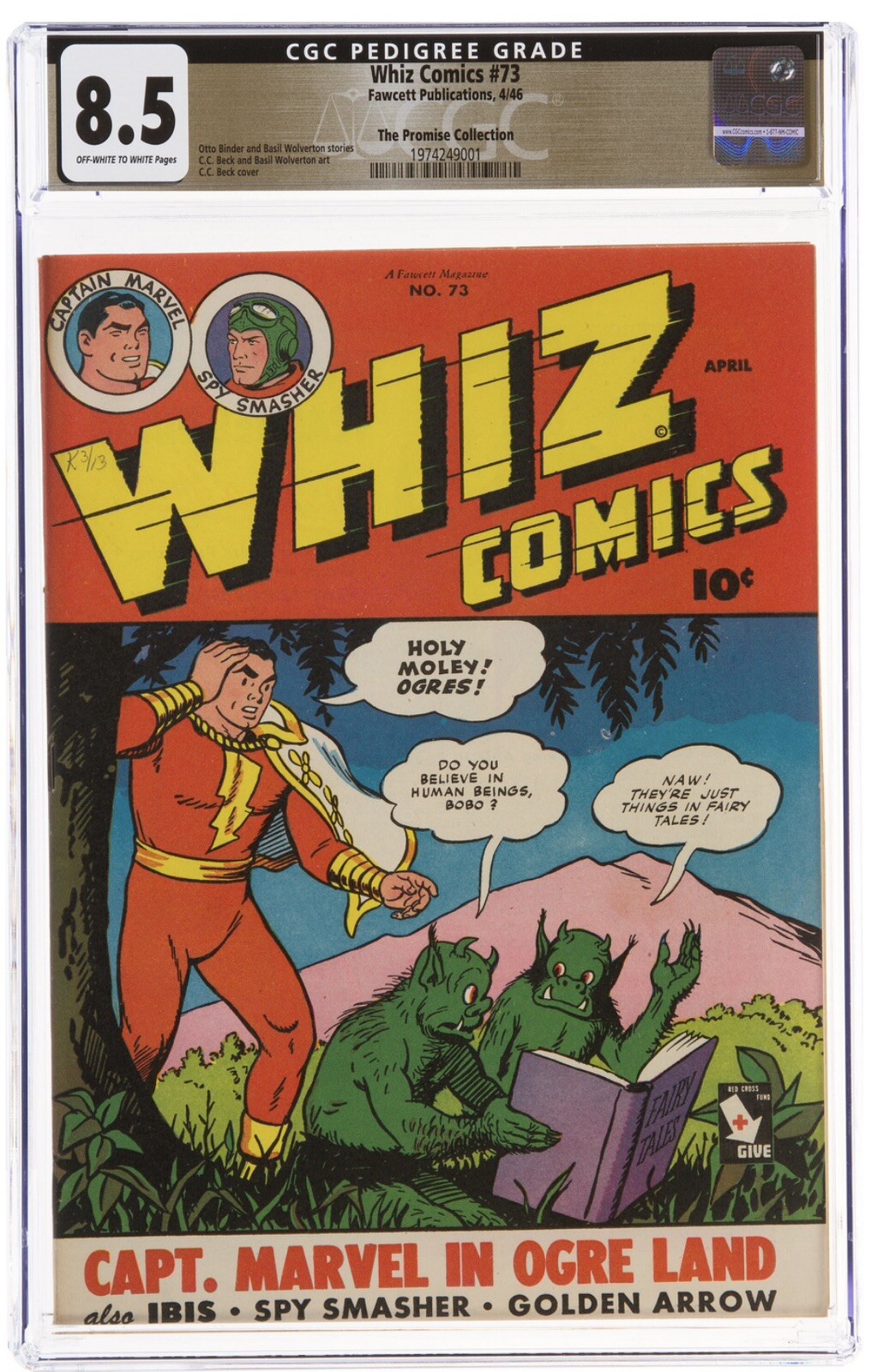 ⭐️Whiz Comics #73 CGC 8.5 1946 Promise Collection Rare Capt Marvel Collectina ⭐️Whiz Comics #73 CGC 8.5 1946 Promise Collection Rare Capt Marvel Collectina