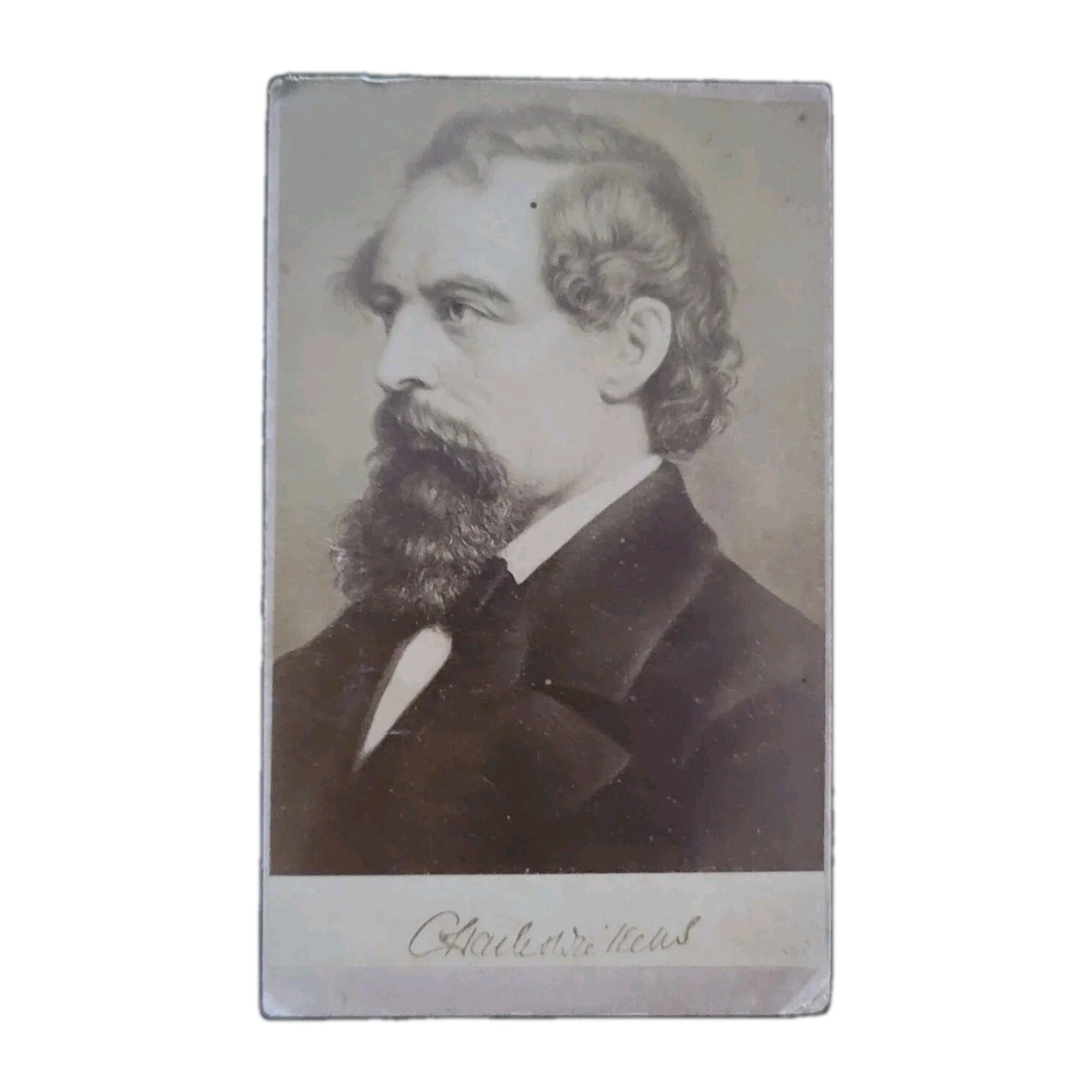 Rare Charles Dickens Signed Photograph Cabinet Card Autograph Photo CDV Novelist