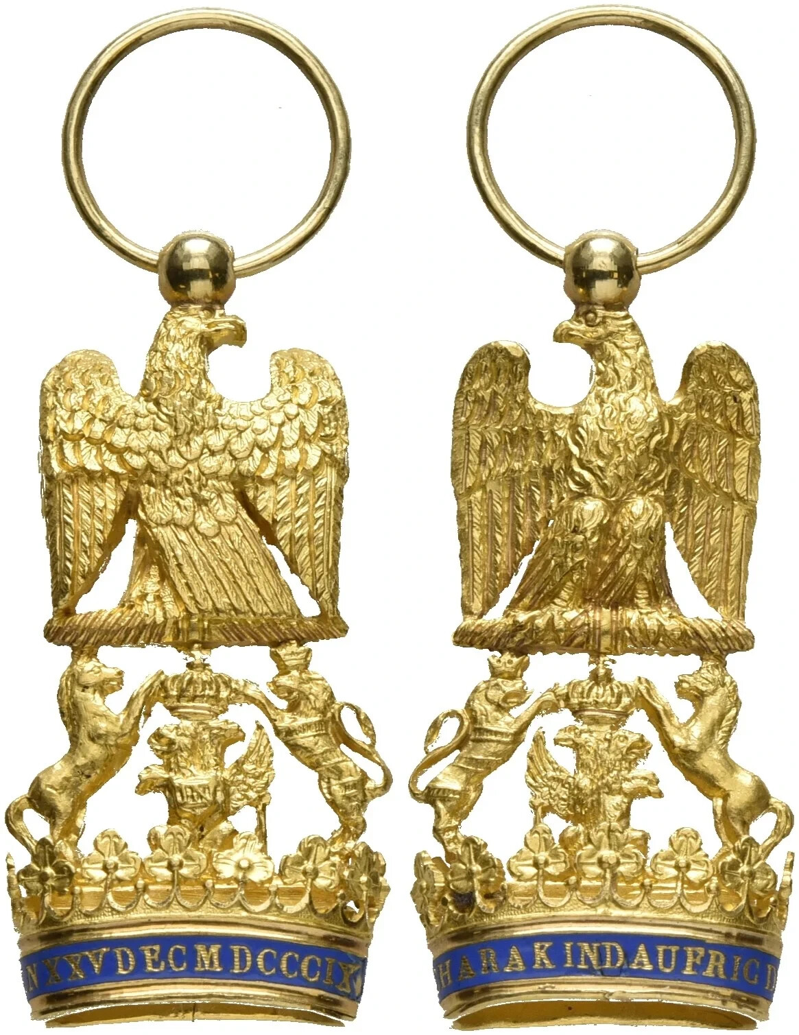 Germany France Medal Order of the Westfalian Crown Reduction in Gold Germany France Medal Order of the Westfalian Crown Reduction in Gold