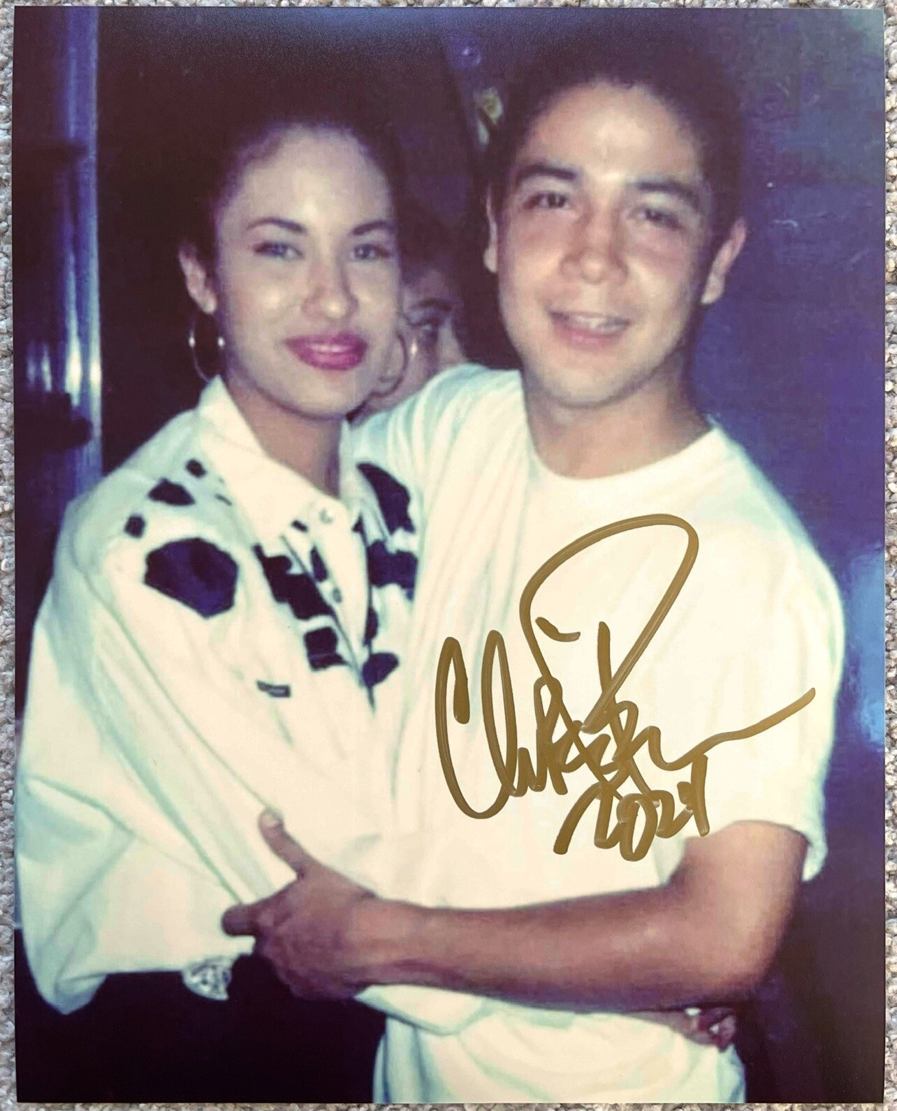 Chris Perez Signed In Person 8x10 Photo w/ Selena Quintanilla Selena y Los Dinos Chris Perez Signed In Person 8x10 Photo w/ Selena Quintanilla Selena y Los Dinos