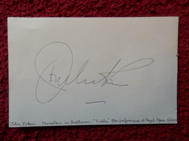 JON VICKERS / PIERO CAPPUCCILLI - OPERA SINGERS - AUTOGRAPHS - 1976 JON VICKERS / PIERO CAPPUCCILLI - OPERA SINGERS - AUTOGRAPHS - 1976