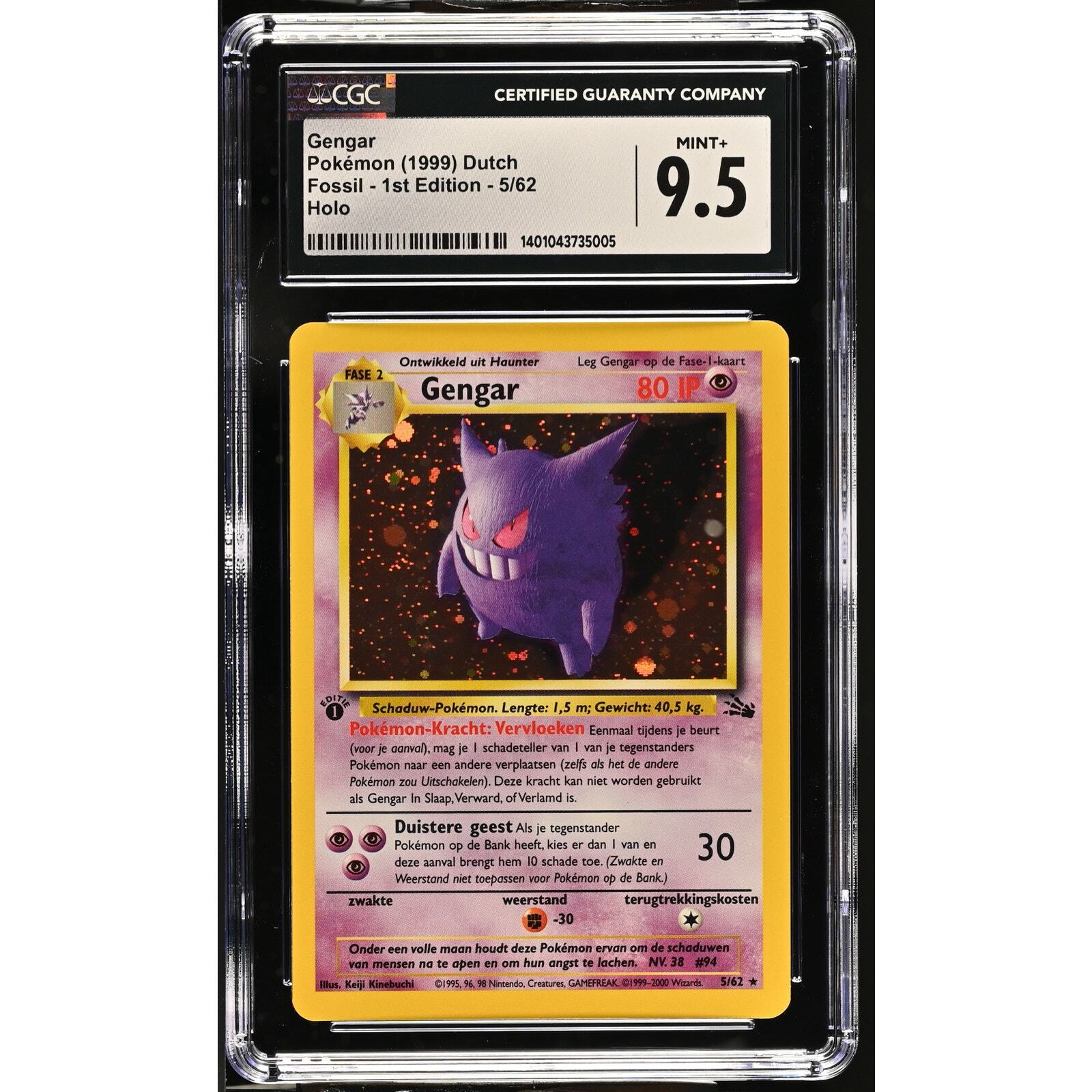 CGC 9.5 MINT+ Gengar 1st Edition 4/62 Dutch Fossil (PSA/BGS) Pop 2 None Higher CGC 9.5 MINT+ Gengar 1st Edition 4/62 Dutch Fossil (PSA/BGS) Pop 2 None Higher