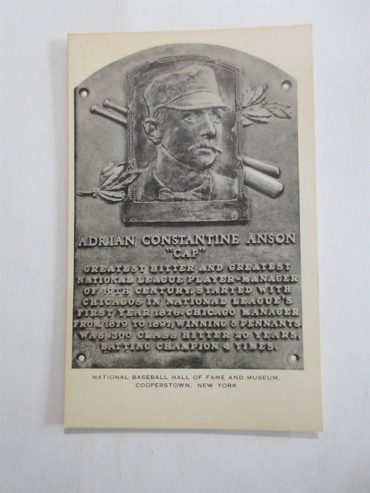 1953-55 ARTVUE TYPE 1 Hall of Fame Postcard CAP ANSON 