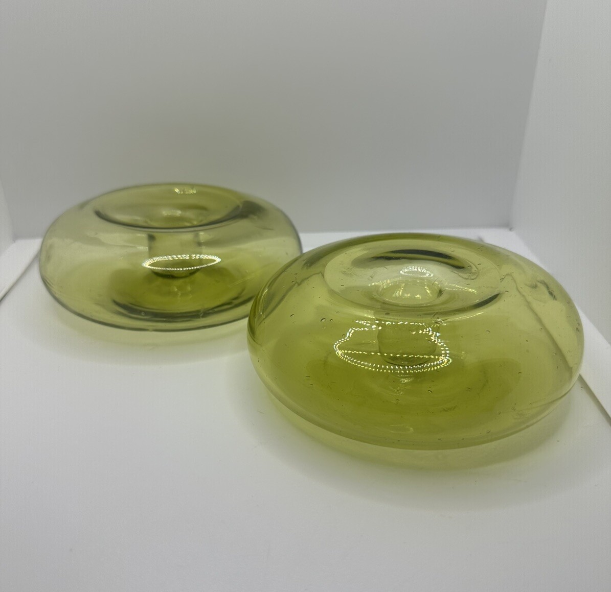 BLENKO Winslow Anderson Yellow Green Floating Candle Holder #902 SUPER RARE BLENKO Winslow Anderson Yellow Green Floating Candle Holder #902 SUPER RARE