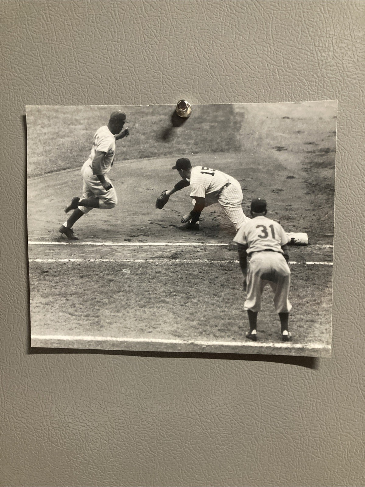 1953 Jackie Robinson “Speedy Jack Is Nipped” Original Type Photo RARE 1953 Jackie Robinson “Speedy Jack Is Nipped” Original Type Photo RARE