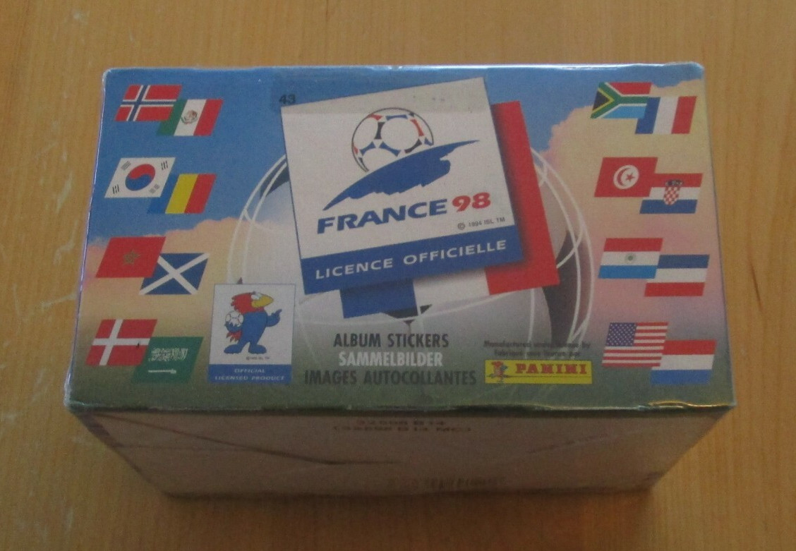 1998 FRANCE 98 RONALDO ZIDANE HENRY RIVALDO NEW FULL PANINI SEALED BOX 