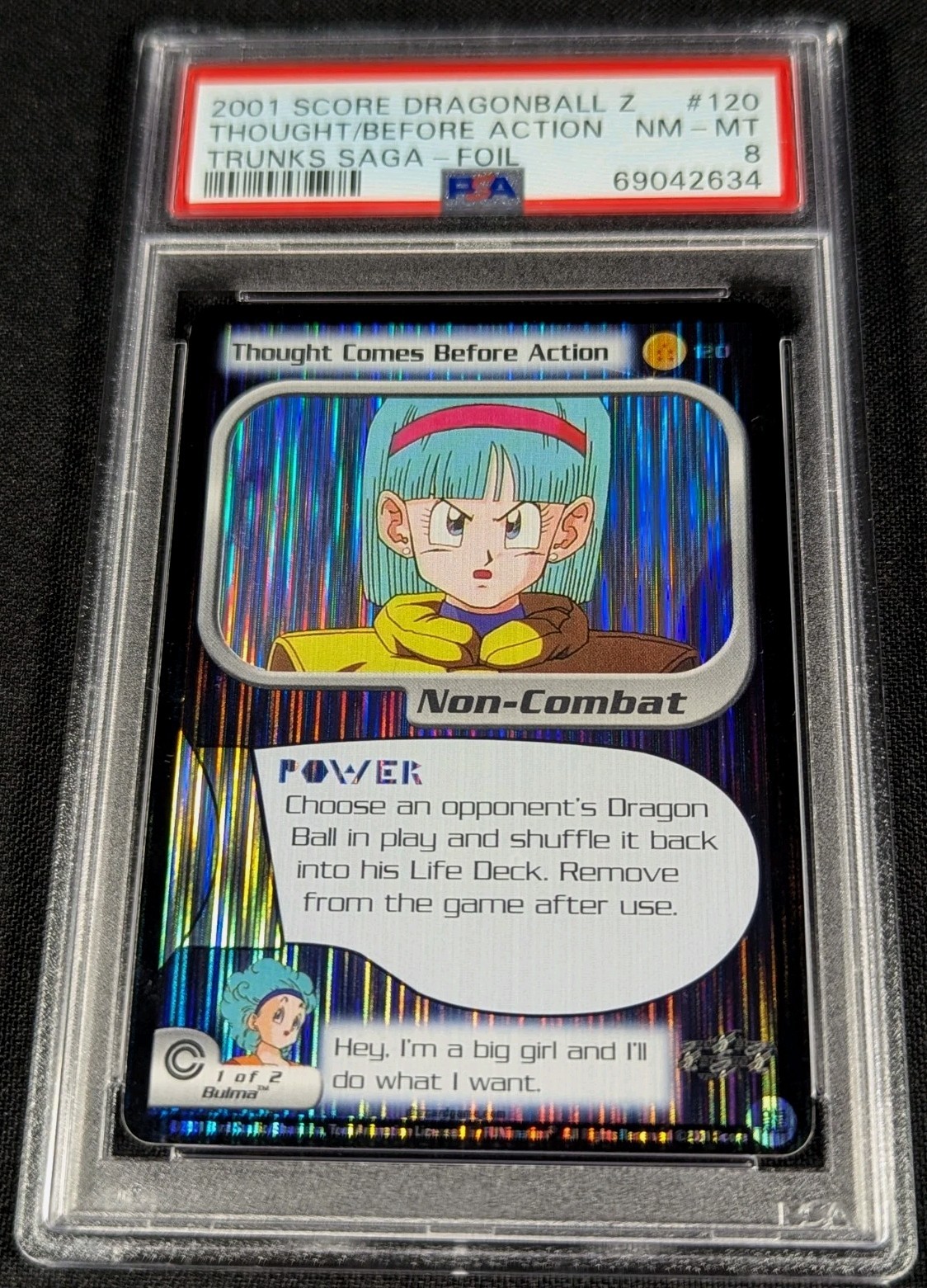 PSA 8 1/1 BULMA FOIL ⚡ONLY ONE GRADED BY PSA 2001 Score DragonBall Z Trunks Saga PSA 8 1/1 BULMA FOIL ⚡ONLY ONE GRADED BY PSA 2001 Score DragonBall Z Trunks Saga
