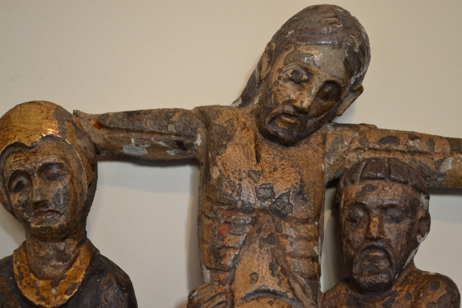 Large medieval 12th century Romanesque wooden Descent from the Cross Large medieval 12th century Romanesque wooden Descent from the Cross