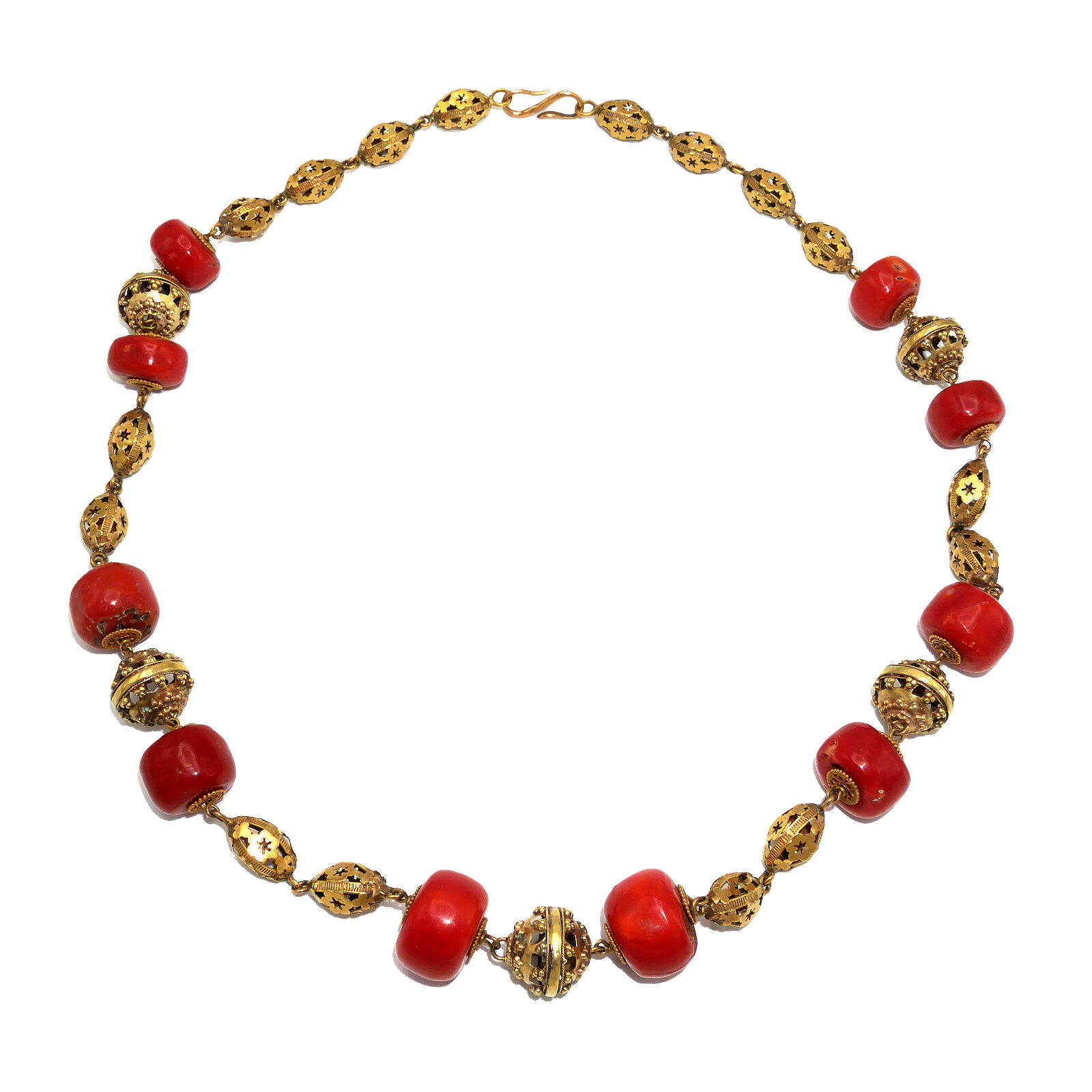 (2826) Antique Coral Necklace, India, Second Half of 19th century (2826) Antique Coral Necklace, India, Second Half of 19th century
