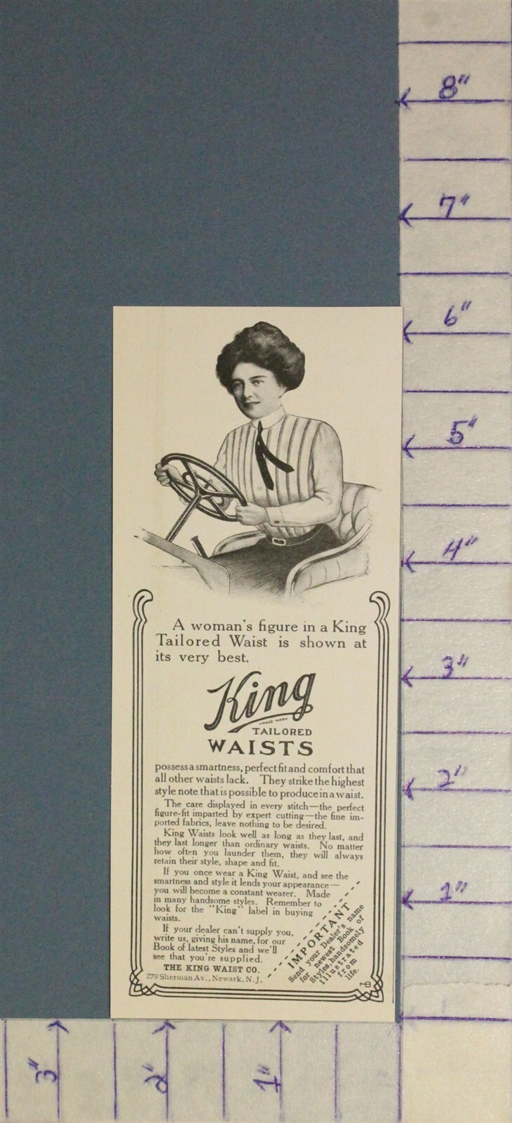 1909 KING TAILOR FASHION WOMAN BEAUTY COMPANY DECOR HISTORIC AD A-1616 1909 KING TAILOR FASHION WOMAN BEAUTY COMPANY DECOR HISTORIC AD A-1616