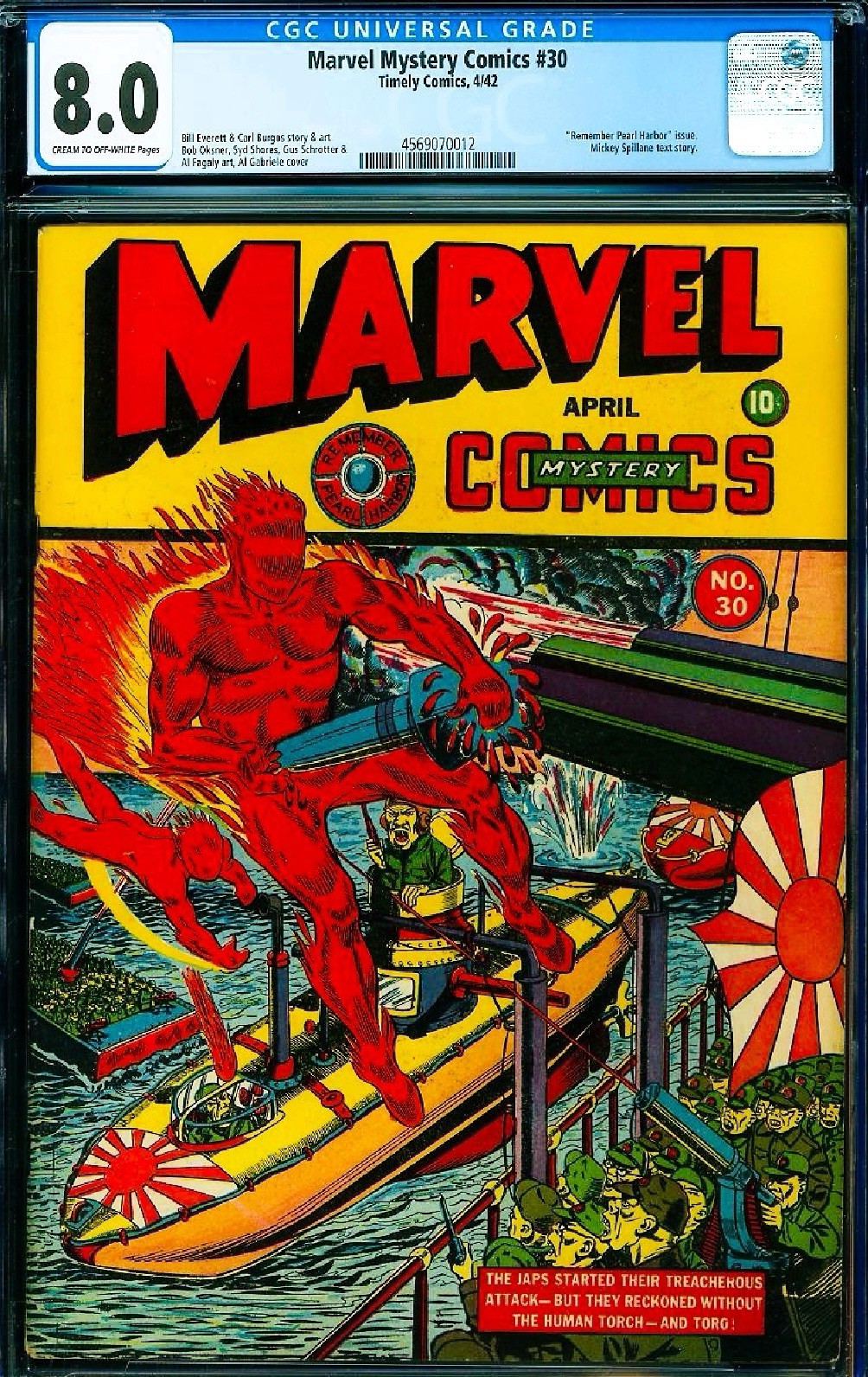 ⭐️Marvel Mystery Comics #30,1942 CGC 8.0 🙌Stunning WWII🇺🇸RememberPearl Harbor ⭐️Marvel Mystery Comics #30,1942 CGC 8.0 🙌Stunning WWII🇺🇸RememberPearl Harbor