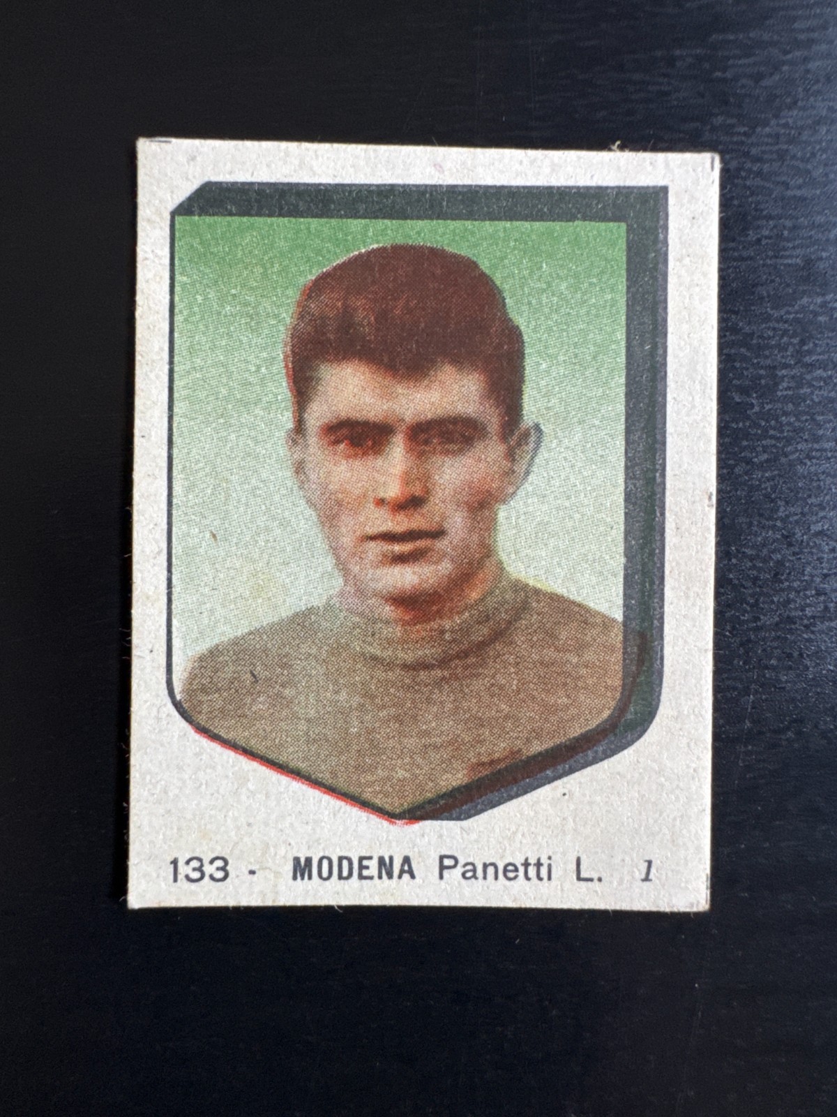 1954-55 VAV Footballers LUCIANO PANETTI Modena #134 FIGURE GREEN BACKGROUND RARE 1954-55 VAV Footballers LUCIANO PANETTI Modena #134 FIGURE GREEN BACKGROUND RARE
