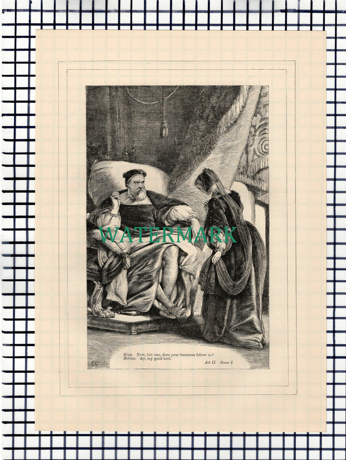X1616) All's Well That Ends Well Helena King - c.1880 Shakespeare Book Print X1616) All's Well That Ends Well Helena King - c.1880 Shakespeare Book Print