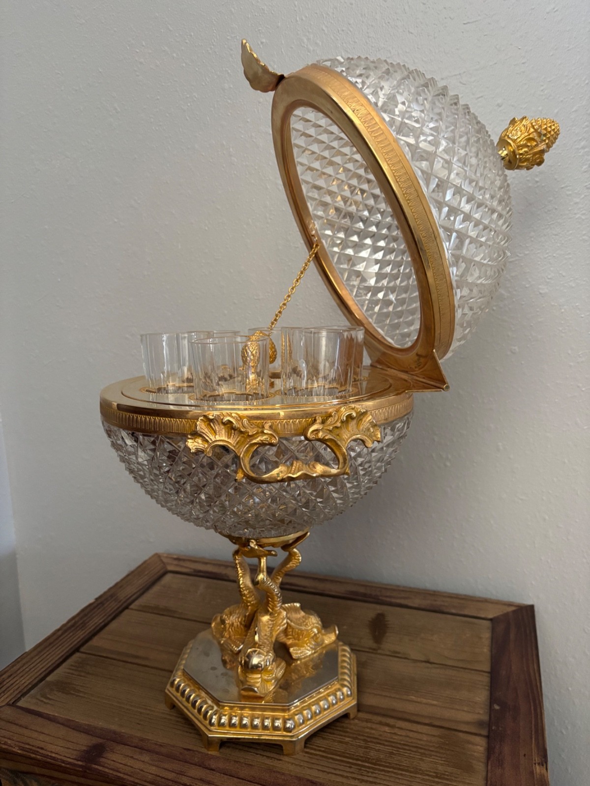 Vintage Unique Martin Benito Crystal Vodka/Liqueur Bar Cellar Signed