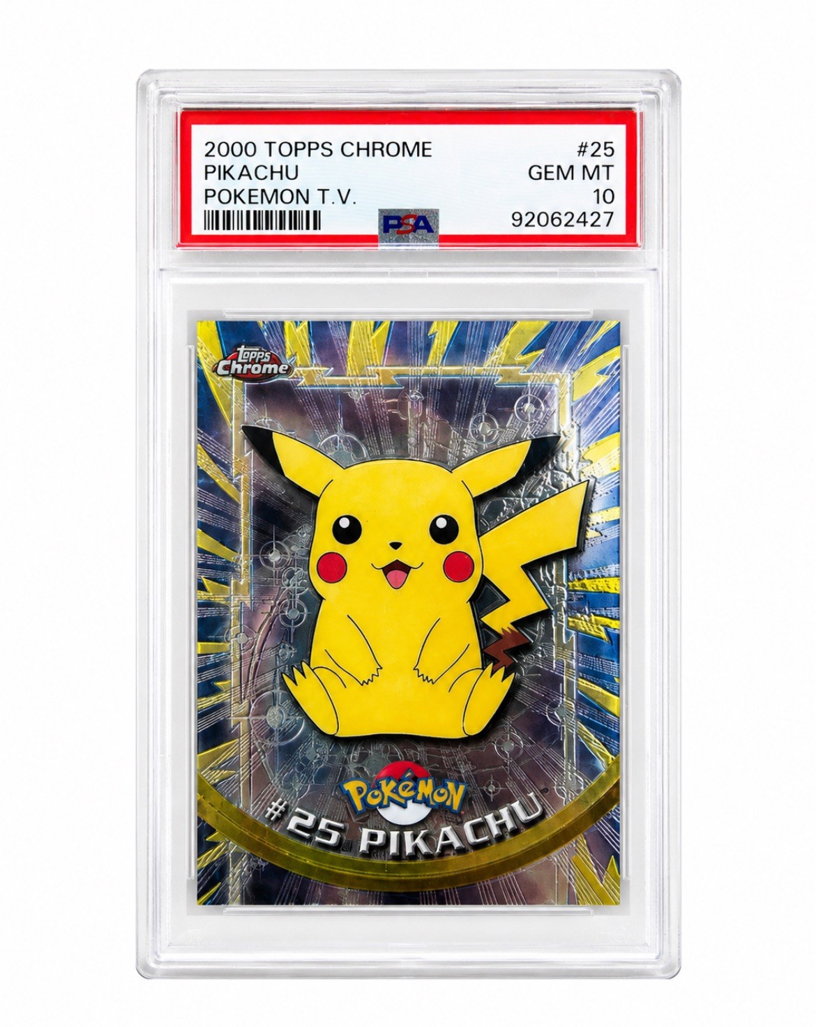 2000 TOPPS CHROME POKEMON T.V. #25 PIKACHU PSA 10 2000 TOPPS CHROME POKEMON T.V. #25 PIKACHU PSA 10