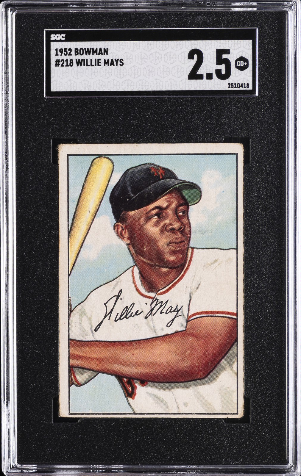1952 BOWMAN #218 WILLIE MAYS SGC 2.5