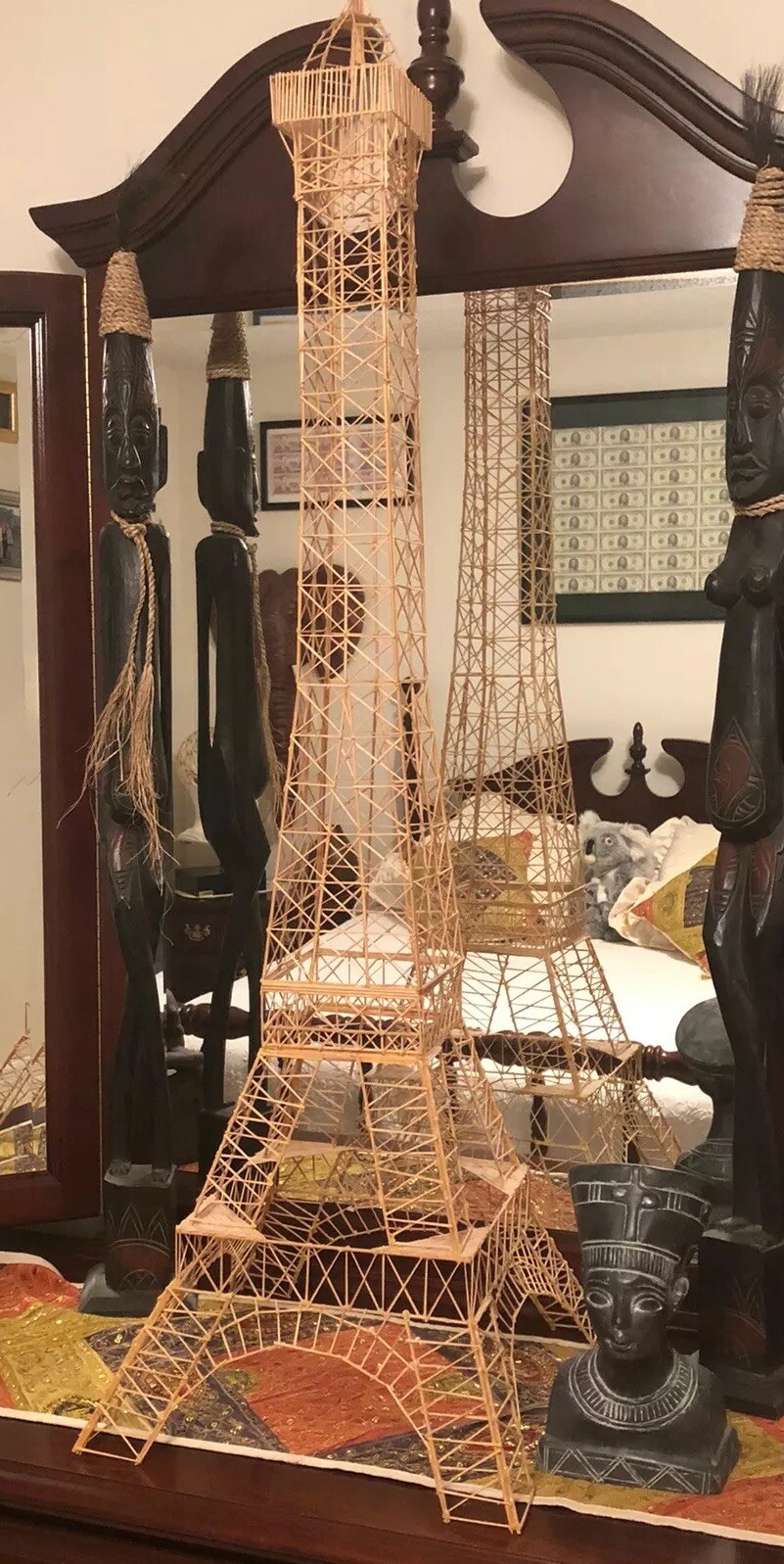 Eiffel Tower Toothpicks Folk Art Sculpture Tooth Pick France Home Decor Building