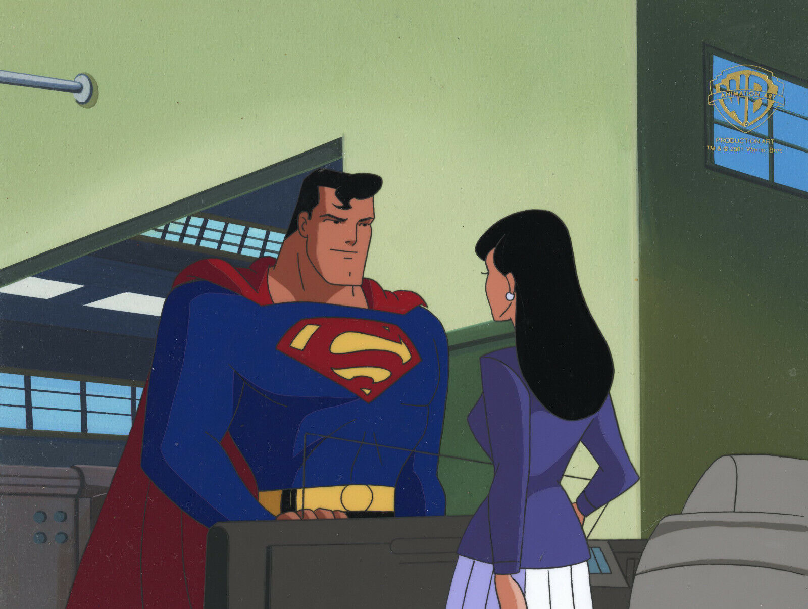 WB-Superman Animated Series Original Cel/OBG- Superman/Lois Lane-Target