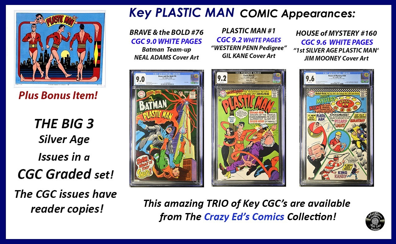 CRAZY Eds' Portfolio: PLASTIC MAN 1960's KEY Eds 'PEDIGREE' 1 of a KIND-send BO