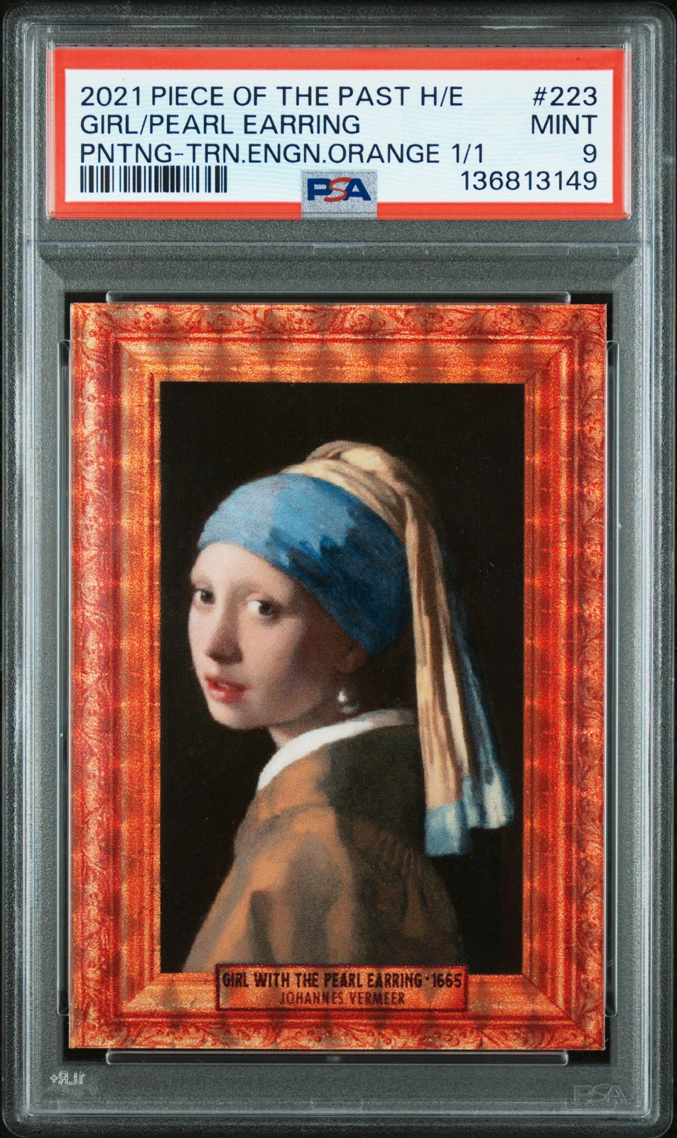 2021 PIECES OF THE PAST HISTORICAL ED #223 GIRL WITH A PEARL EARRING 1/1 PSA 9