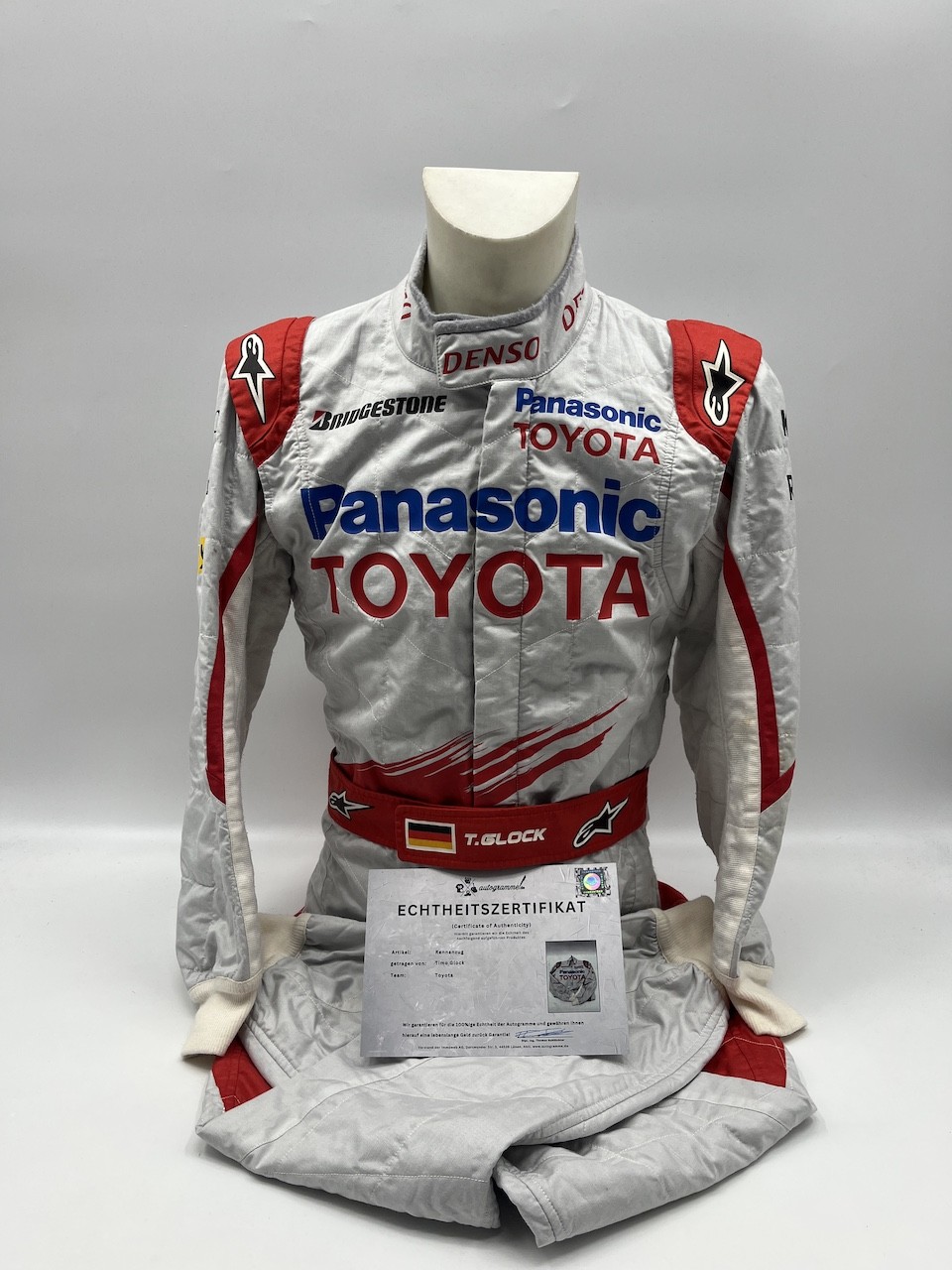 Race Overall Worn By Timo Glock Formula 1 Toyota COA Race Overall Worn By Timo Glock Formula 1 Toyota COA