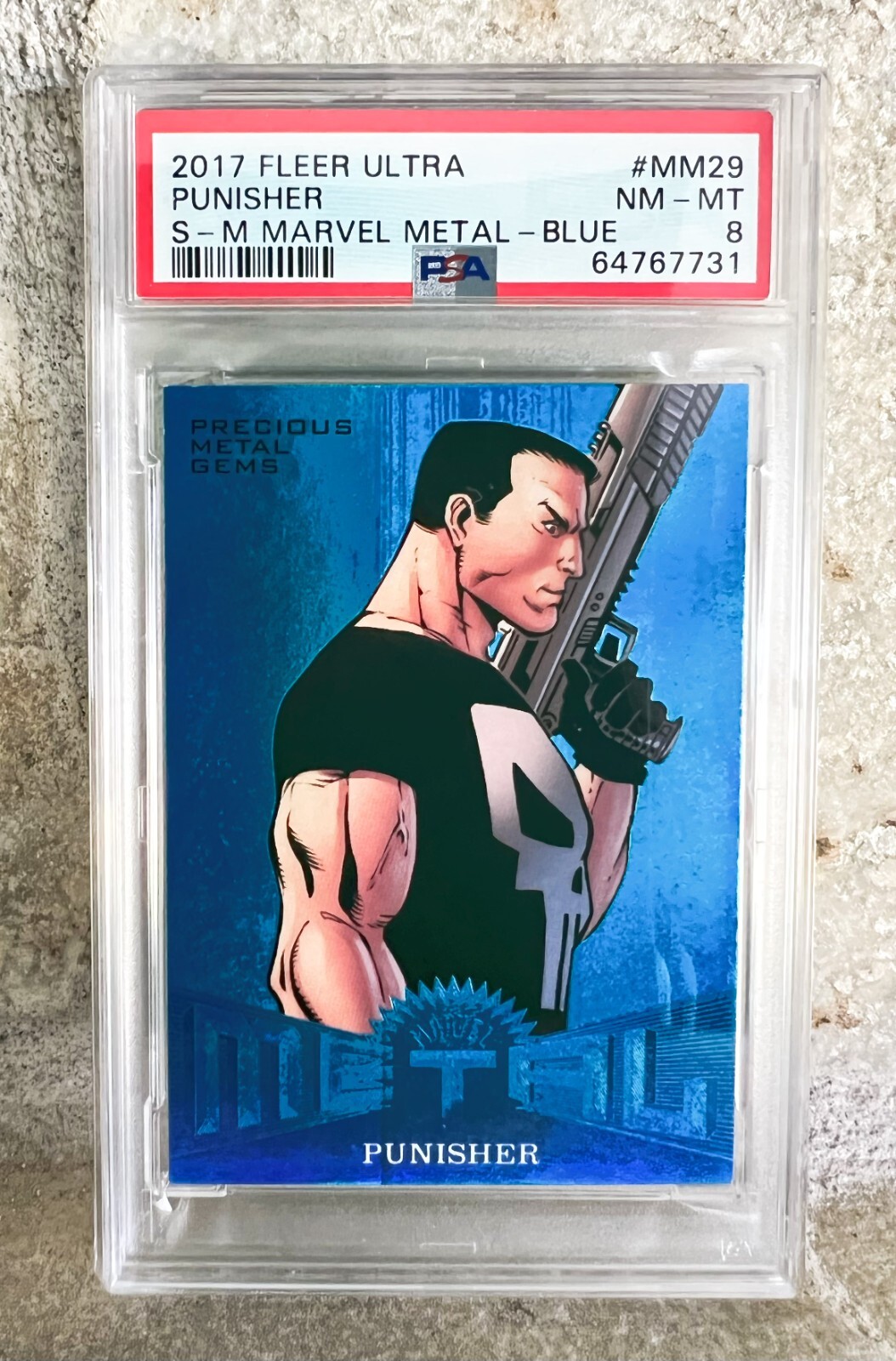 2017 Marvel Punisher MM29 Fleer Precious Metal Gems PMG Blue, Red, Bronze PSA 2017 Marvel Punisher MM29 Fleer Precious Metal Gems PMG Blue, Red, Bronze PSA