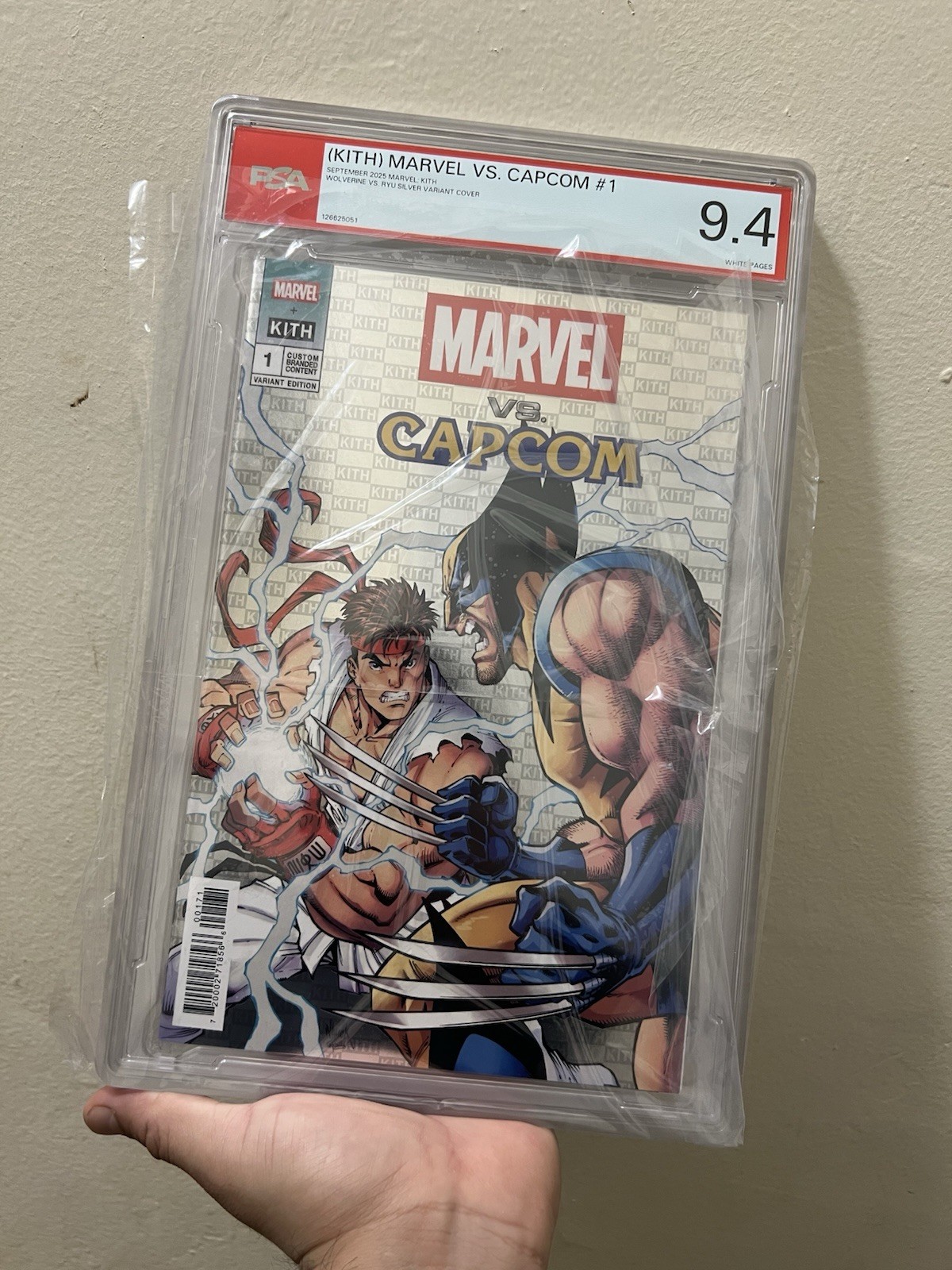 KITH MARVEL vs CAPCOM #1 Silver Variant Wolverine vs Ryu PSA Graded 9.4 KITH MARVEL vs CAPCOM #1 Silver Variant Wolverine vs Ryu PSA Graded 9.4