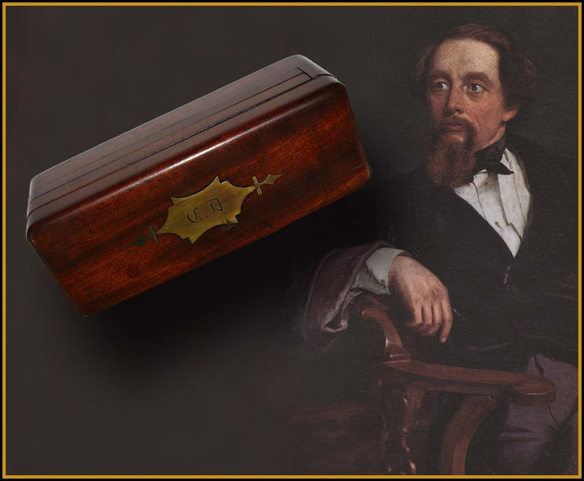 Charles Dickens’ “Nécessaire de Voyage” box taken with him on his travels Charles Dickens’ “Nécessaire de Voyage” box taken with him on his travels
