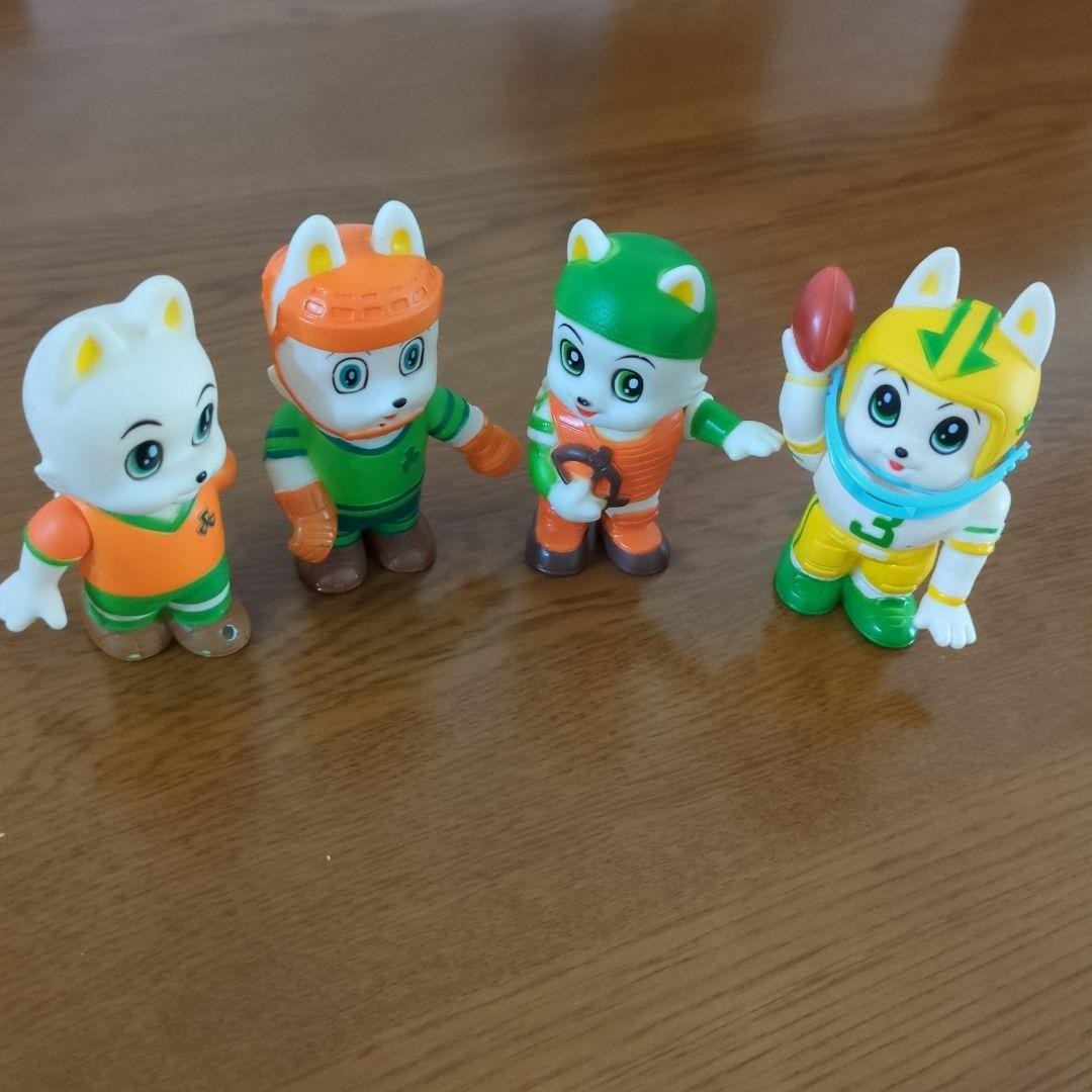 Sanwa Bank Wansa kun Piggy Bank 4 piece Set Vintage Japan Collectible