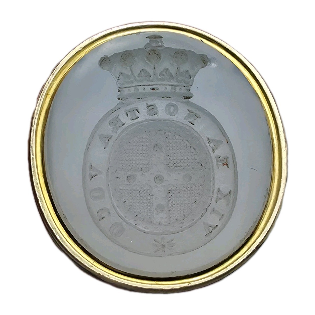 Henry Greville 3rd Earl of Warwick Gold Intaglio Wax Seal Matrix FOB Garter Belt Henry Greville 3rd Earl of Warwick Gold Intaglio Wax Seal Matrix FOB Garter Belt