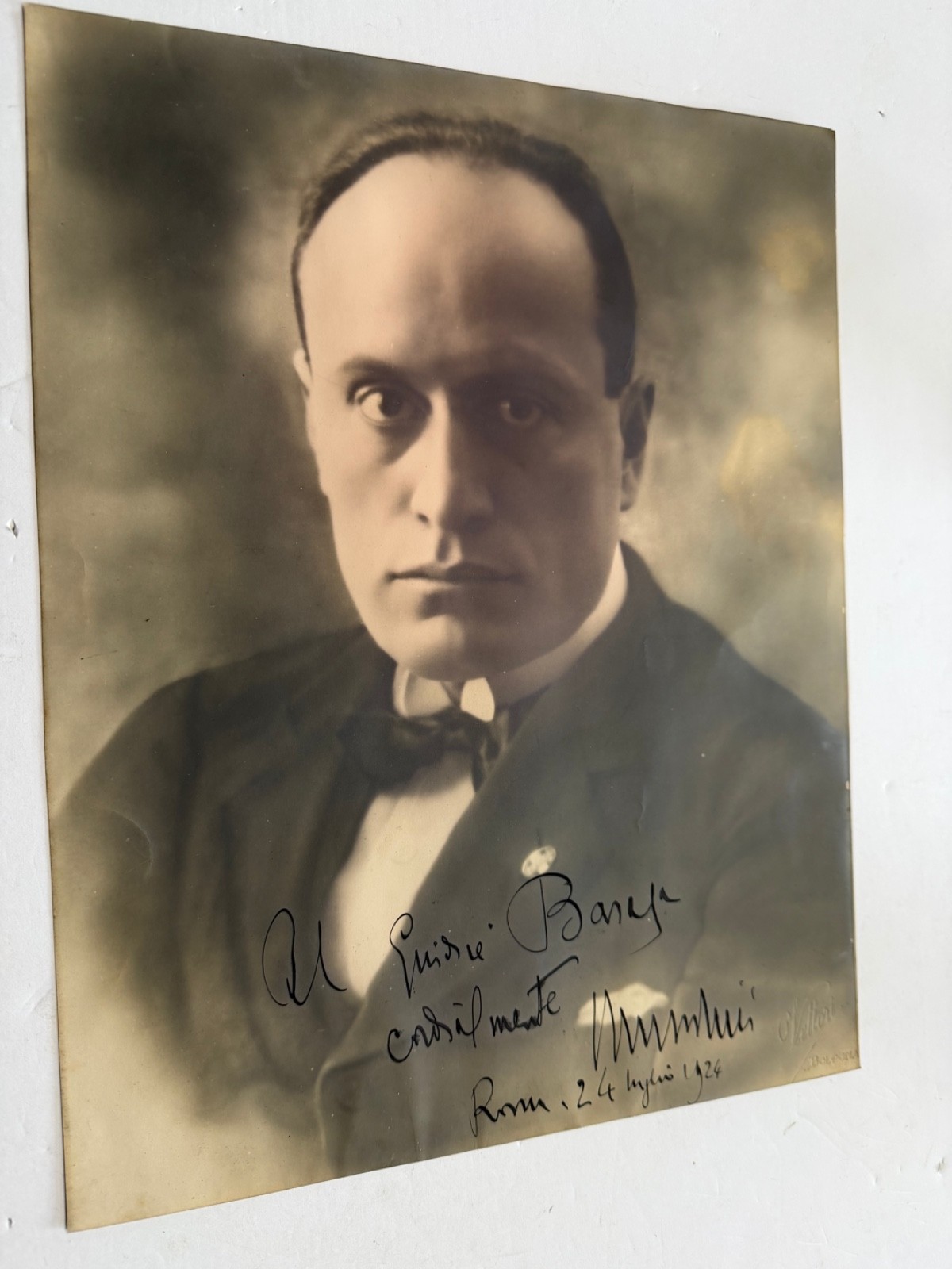 vintage autographed photo BENITO MUSSOLINI WWII dictator fascist leader 1930\'s?