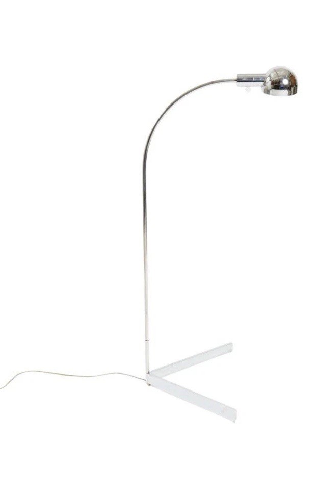 Cedric Hartman Chrome Reading Floor Lamp ~ Model 22H ~ Signed
