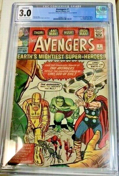 AVENGERS #1 CGC G/VG (3.0) CONSERVED JACK KIRBY Never Cleaned or Pressed AVENGERS #1 CGC G/VG (3.0) CONSERVED JACK KIRBY Never Cleaned or Pressed