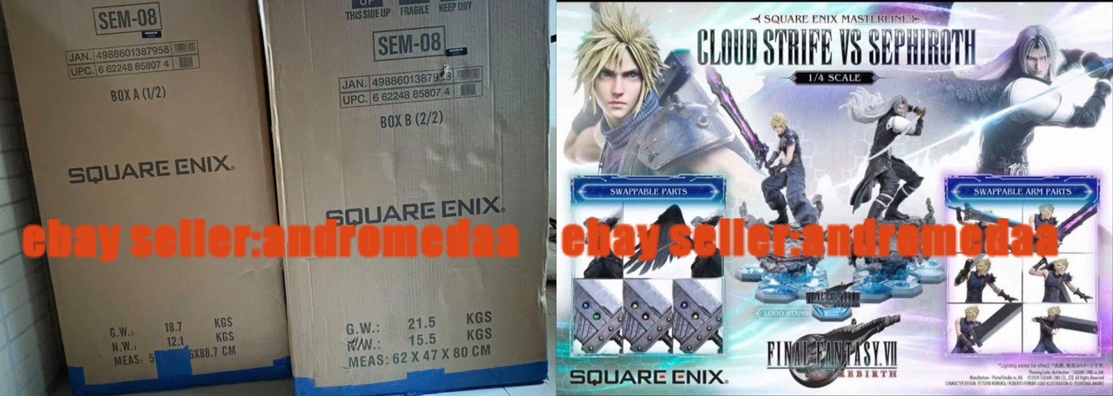 Prime 1 Studio P1S 1/4 Rebirth Cloud & Sephiroth Premium Statue IN STOCK