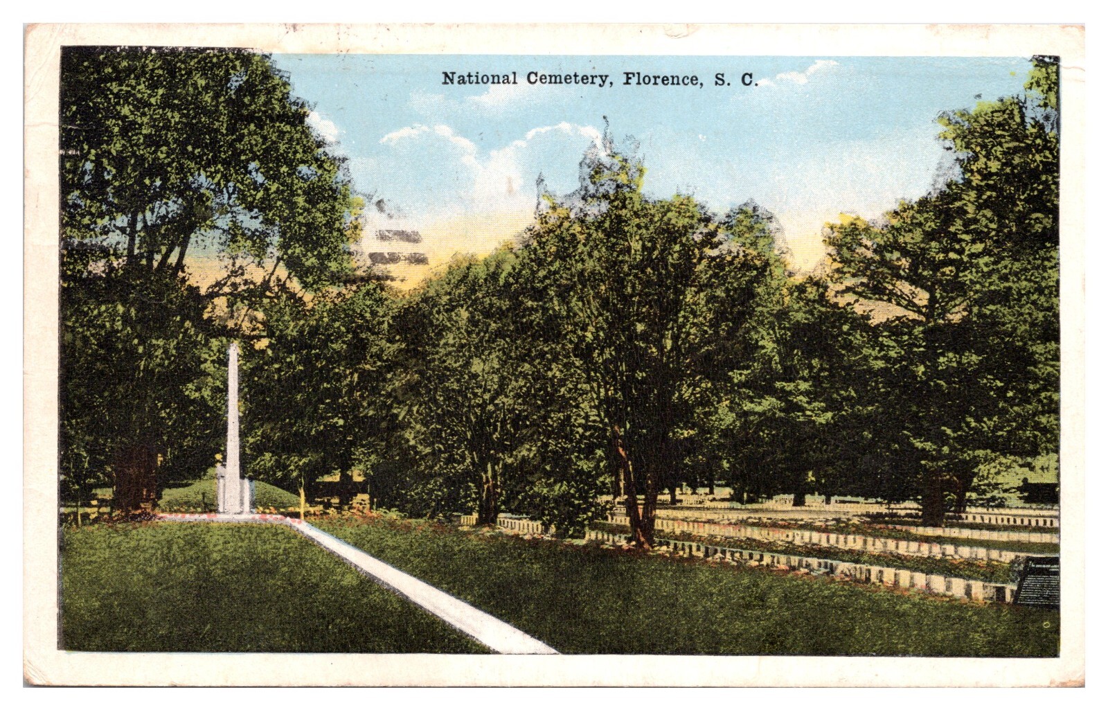 ANTQ National Cemetery, Florence, South Carolina Postcard ANTQ National Cemetery, Florence, South Carolina Postcard